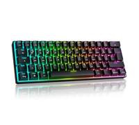 FREEWOLF MAGIC-REFINER Clavier de jeu filaire 60 % avec disposition allemande, QWERTZ, interrupteur magnétique, 8 K, ultra précision 0,04 mm RT, touches bilingues, RVB, déclencheur variable (noir)
