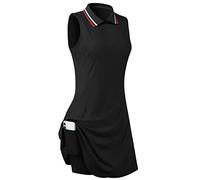 FREEYE Robe de Golf sans Manches pour Femme avec Short intérieur et Poches pour entraînement, Noir, Taille M