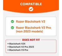 Freeze Blackshark-Coussinets en Gel de Refroidissement pour Razer Blackshark V2 et V2 Pro 2020-2022 (ne Convient Pas au modèle 2023) par Wicked Cushions90's Black