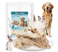 Freeze Dried Rabbit Feet Dog Treats, Natural Grain-Free Chews for Small & Large Dogs Single-Ingredient, High-Protein Snacks,Hypoallergenic, Rich in Glucosamine for Joint Health (S, Abricot)