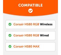 Freeze HS80-Coussinets en Gel de Refroidissement pour Corsair HS80 RGB sans Fil,Filaire et HS80 Max par Wicked Cushions-Confort et épaisseur accrusRed Camo