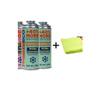 FreezeEco 2X R134a kit de remplacement + 3in1 réfrigérant de climatisation avec huile et agent d'étanchéité + Microfibre