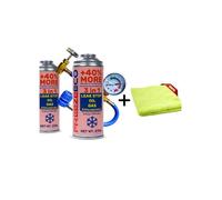 FreezeEco 2x réfrigérant de remplacement 3-en-1 R134a A/C avec huile et produit d'étanchéité + tube + chiffon