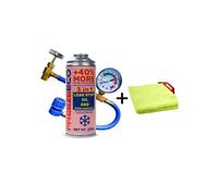 FreezeEco 3-in-1 kit de remplacement R134a réfrigérant A/C avec huile et produit d'étanchéité + tuyau + Microfibre