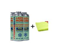 FreezeEco 3x 2 en 1 réfrigérant de climatisation R134a de remplacement avec huile et mastic d'étanchéité + Microfibre