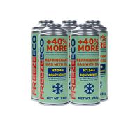 FreezeEco 5x Kit de réfrigérant de remplacement 2-en-1 pour climatiseurs R134a avec huile et mastic d'étanchéité