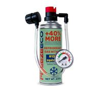 FREEZEECO HOBBY réfrigérant de remplacement r134a pour climatisation automobile -1 boîte 2en1, 235g avec conduite intégrée et manomètre