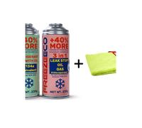 FreezeEco kit de remplacement R134a + 3in1 réfrigérant de climatisation avec huile et mastic d'étanchéité + Microfibre