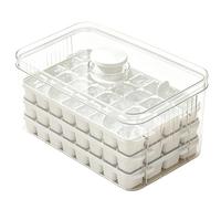Freezer Ice Bin, Press Type Block Mold, 3.74 inches Easy Release Silicone Ice Tray with Storage Bin, Durable Organizer for Apartment Dormitory Kitchen Camping Party Coffee Beverage Whiskey