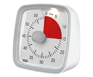 Frefgikty 1 minuteur de 60 minutes pour salle de classe, compte à rebours pour enfants et adultes, outil de gestion du temps pour enseigner, gris