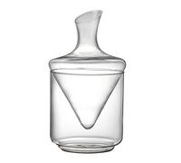 Frefgikty Carafe à vin avec seau à glace en cristal soufflé à la main, sans plomb, parfait pour , le bar et les fêtes