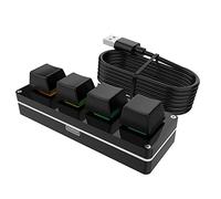 Frefgikty Clavier macro RGB 4 touches personnalisées, clavier de programmable mécanique Hot Swap pour Photoshop Dessin, noir