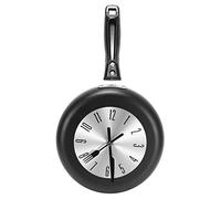 Frefgikty Horloge murale en métal à suspendre avec motif poêle à frire de 20,3 cm pour la décoration de , noir
