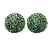 Frefgikty Lot de 2 boules topiaires artificielles de 35 cm en buis artificiel pour jardin, jardin, décoration de mariage
