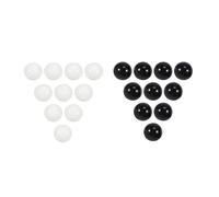 Frefgikty Lot de 20 billes en verre de 16 mm pour décoration - Noir et blanc