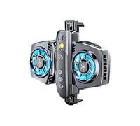 Frefgikty Refroidisseur de téléphone portable semi-conducteur double ventilateur de refroidissement radiateur support de téléphone de dissipateur de chaleur Fun Cooler (noir)