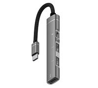 Frefgikty Station d'extension USB C de type C pour téléphone portable Android, tablette, ordinateur portable, gris