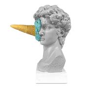 Frefgikty Statue de David crème glacée européenne moderne simple tête de David statue de buste statue chambre salon porche bureau décor A