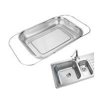 Fregadero - Sobre El Colador De Fregadero | 29.5-40.5x21x5.5cm Filtro De Lavado De Frutas Retráctiles De Acero Inoxidable - Canasta Drenaje De Malla Fina Para Pasta Alimento De Grano De Grano Bay