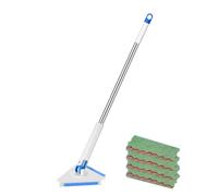 Fregona Triangular - Fregonas Para Azulejos | Fregonas Para Paredes | Mango De 120 Cm | Discos Triangulares Giratorios De 360 grados Con 4 Paños | Herramienta De Limpieza Para Dormitorios