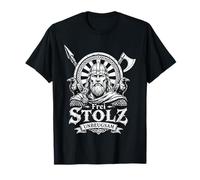 Frei Stolz Unbeugsam Germanen Krieger Germania Motiv T-Shirt