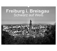 Freiburg i. Breisgau Schwarz auf Weiß (Wandkalender 2026 DIN A2 quer), CALVENDO Monatskalender: Schwarzweiß-Porträt der Stadt Freiburg
