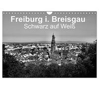 Freiburg i. Breisgau Schwarz auf Weiß (Wandkalender 2026 DIN A4 quer), CALVENDO Monatskalender: Schwarzweiß-Porträt der Stadt Freiburg