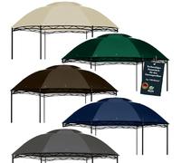 freigarten.de Modèle 2 Toit de rechange pour pavillon de jardin Ø 350 [cm] Matériau étanche : panama en PVC, souple, 370 g/m², ultra résistant, modèle 4 (beige)