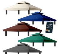 freigarten.de Modèle 2 Toit de rechange pour pavillon de jardin 3 x 3 m Étanche Matériau Panama en PVC, souple, 370 g/m², ultra résistant, modèle 1 (Marron)