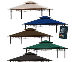 freigarten.de Toit de rechange pour gazebo barbecue 2,4 [m] x 1,5 [m] sable antique tonnelle imperméable Matériau : PVC Panama Soft 370 g/m² extra fort, modèle 11 (vert)