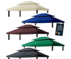 freigarten.de Toit de rechange pour pavillon de jardin 3 x 4 m Étanche Matériau : panama en PVC, souple, 370 g/m², ultra résistant, modèle 5 (vert)