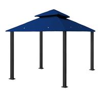 freigarten.de Toit de Rechange pour tonnelle - 3 x 3 m - Sable Antique - Imperméable - Matériau : Panama PVC Souple - 370 g/m² - Extra résistant - Modèle 6 (Bleu Marine)