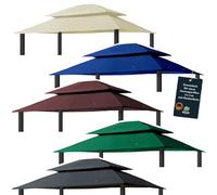 freigarten.de Toit de rechange pour tonnelle 3 x 4 m - Étanche - Matériau : Panama PCV Soft - 370 g/m² - Extra fort - Modèle 7 (anthracite)