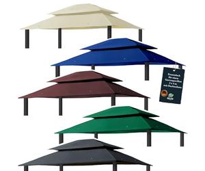 freigarten.de Toit de rechange pour tonnelle - 3 x 4 m - Imperméable - Matériau : Panama PCV Soft - 370 g/m² - Modèle 7 - Bleu marine