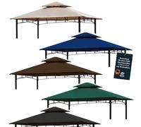 freigarten.de Toit de Rechange pour tonnelle de Barbecue 2,4 [m] x 1,5 [m] m de Sable Antique, imperméable, matériau : Panama PCV Soft 370 g/m², Extra résistant, modèle 11 (Anthracite)