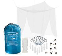 FREILUFTRAUM I Moustiquaire de Voyage pour lit Double 220 x 200 cm, Blanche, avec Deux Ouvertures, moustiquaire de lit en Forme de boîte