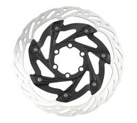 Frein à disque de vélo 160 mm pour rotor avec 6 boulons, alliage d'aluminium et acier au carbone (noir)