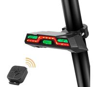 Frein arrière de vélo, 42 LED, 6 modes d'éclairage et télécommande sans fil, adaptation universelle y compris VTT, support de canne, recharge USB, autonomie de la batterie 40 heures, plastique ABS, ré