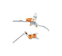 Frein avant hope tech4 v4 argent orange durite tresse aviation