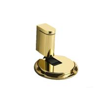 Frein de butée de porte en alliage de zinc noir Frein de butée de porte | Mécanisme push-to-lock, réglable jusqu'à 3,5 cm, pour portes lourdes, pas d'endommager le sol (noir)