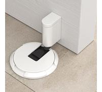Frein de butée de porte en alliage de zinc noir Frein de butée de porte | Mécanisme push-to-lock, réglable jusqu'à 3,5 cm, pour portes lourdes, pas de dommages au sol (blanc)