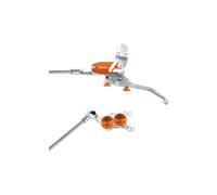 Frein droit hope tech4 e4 argent orange durite tresse aviation