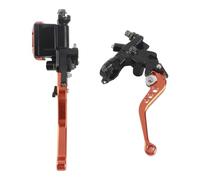 Frein et Embrayage de Moto Universels Anodisés 7/8" Adaptés aux Leviers de Réservoir de Maître-cylindre - Base de Rétroviseur, Aucune Installation de Perçage ou de Soudage Nécessaire (ORANGE)
