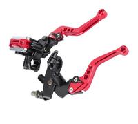 Frein et Embrayage de Moto Universels Anodisés 7/8" Adaptés aux Leviers de Réservoir de Maître-cylindre - Base de Rétroviseur, Aucune Installation de Perçage ou de Soudage Nécessaire (rouge)