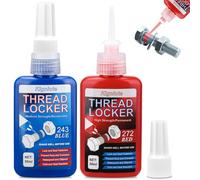 Frein-filet Bleu et Rouge, Frein-filet 50ml Résistance Moyenne+50ml Haute Résistance Locktight Frein-filet pour Écrous Boulons Fixations Métalliques Comblement d'Espaces contre le Desserrage et les