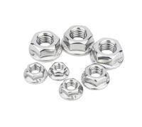 Frein-filet, DIN6923 M3 M4 M5 M6 M8 M10 M12 M14 M16M20 Noir 304 Acier inoxydable Hexagonal Slip Dentelé Spinlock Hex Écrou de Blocage En Métal(316 Stainless Steel,M5 (20pcs))