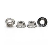 Frein-filet, M3 M4 M5 M6 M8 M10 M12 Zinc blanc/couleur Zinc/acier au carbone noir/acier inoxydable écrou de blocage hexagonal dentelé Spinlock(304 Stainless Steel,M6 10pcs)