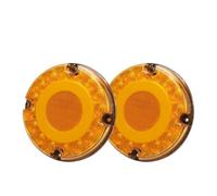 freinage stroboscopique Feu freinage arrière supplémentaire à LED 12/24 clignotant signal d'avertissement indicateur d'arrêt lampe ronde 7 pouces bus remorque camion étanche(2pcs Yellow Light)