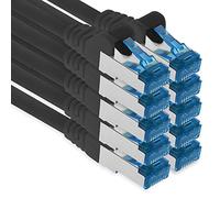 freiwerk 0,5 M - Câble réseau CAT-6a, Ethernet, Lan & Patch Cable RJ-45 SFTP 10GB/s - Lot de 10 Noir