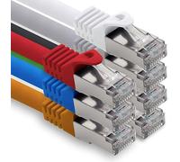 freiwerk 1,0 m - 7 couleurs - 7 pièces câble réseau CAT.7 câble de raccordement Ethernet Lan S-FTP LSZH PIMF 10GB s prise RJ45 Cat6a